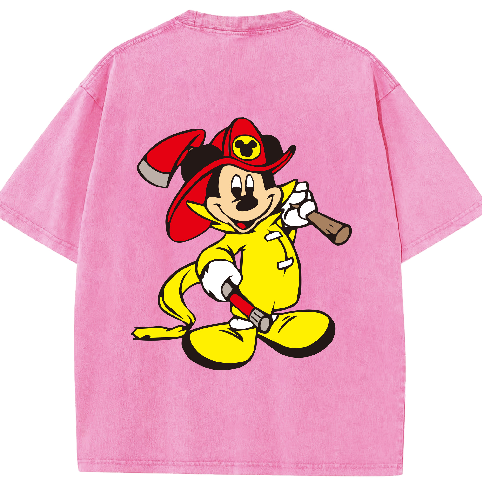 （画像用） ミッキーマウス Mickey Mouse 綿100% ヴィンテージ風 半袖Tシャツ（背面プリント）